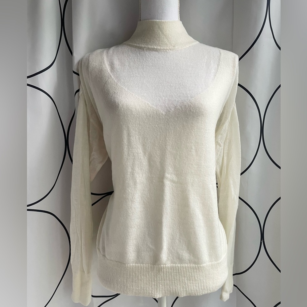New York & Company Cream Cowl Neck Sweater | Women’s size M
